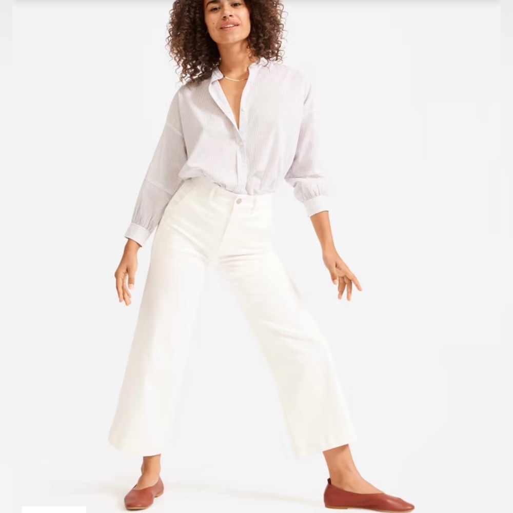 Everlane wide leg crop in color bone